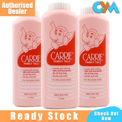 Carrie Family powder 75g / 150g / 300g / 500g Halal Product For Kid Talc Bedak Budak Bedak Badan