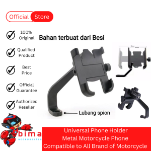 Holder HP di Motor Dudukan HP di Spion Motor Bahan Besi - Universal Smartphone Full Metal Mount