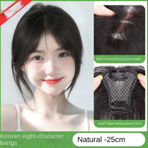 25cm 100% Human Hair Piece Black And Mocha Brown Hair Topper Hair Replacement Cover White Hair Breathable And Lightweight Wig Increase Hair Volume For Women