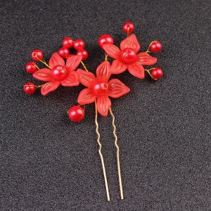 ALENADAY - Hiasan Rambut Wanita Tusuk Konde Korea Jepit Sanggul Modern Bunga Mutiara Murah MHT06