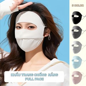 Khẩu Trang Chống Nắng Cao Cấp Che Trán Che Mặt Vải Lụa Băng Nhẹ Mát Sang Trọng UPF 50+ Nam Nữ Đi Xe Máy