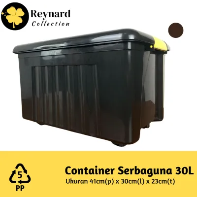 Container 30 Liter Storage Box 30L Hitam Container Box Serbaguna Kontener Roda High Quality