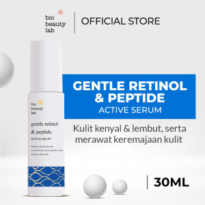BIO BEAUTY LAB Gentle Retinol & Peptide Active Serum Indonesia / Serum Wajah 15ml & 30ml / Helps Shrink Pores / Skin Smoother / Brightens / Disguises Dark Spot / Kulit Kenyal Lembut Keremajaan Kusam / Menenangkan Melembabkan / Skincare Face Care Series