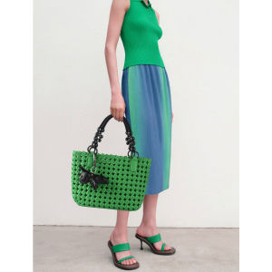 LIKEBAG กระเป๋าโท้ททอด้วยมือกระเป๋าถือแฟชั่นสำหรับผู้หญิงกระเป๋าสะพายไหล่ห้อยเดี่ยวผ้าทอสำหรับสุภาพสตรีกระเป๋าถือขนาดใหญ่