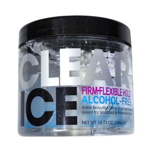 Ampro Clear Ice Styling Gel - Firm-Flexible Hold Alcohol-Free Shiny Hair All Hair Types.446g