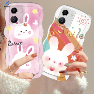 Casing Gelombang & Aksesoris hp Y15 Y15s: Kasus Silikon Lembut & Kartun Manis Senyum