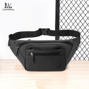 LouisWill Mens Waist Bag Multi Functional Chest Bag Waterproof Sports Bag Large Capacity Casual Bag Fitness Bag Travel Bag Business Bag For Men Women