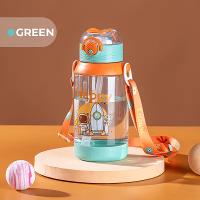 Baby Pro Kids Portable Large Water Bottles With Strap and Straw 600ml - Ideal for Children