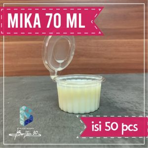 Tempat Saus Plastik 70 ml + Tutup Sambung  Cup Sambal Sauce Container Isi 50