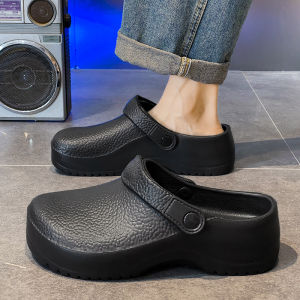 VINCENT Chef Clogs for Men Women Chef Shoes Kitchen Shoes for Men-Non-slip & Oil-proof Slip on Garden Shoes Formal Safety Work Shoes for Men Hospital Half Slipper Flats Mules Nurse Clogs Sandals