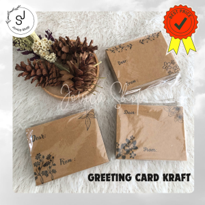 KARTU UCAPAN | GREETING CARD BAHAN KRAFT DIKIRIM RANDOM | KARTU UCAPAN TERIMAKASIH | KARTU BINGKISAN (1PAK = 50 PCS)