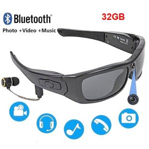 32GB Smart Bluetooth Sunglasses Camera 5 in 1 With 1080P Full HD Video Recording And FREE 12000mAh Mini Fashion Powerbank (WSG-15R)