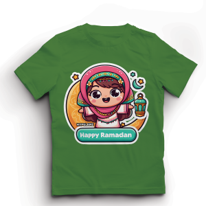 Baju Kaos Anak Perempuan Lebaran Ramadhan Karakter Cewek Muslim Lucu Import Usia 1 - 10 Tahun