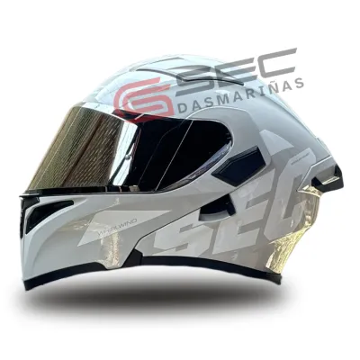 SEC Whirlwind Grey White Modular Helmet