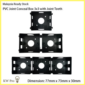 PVC Joint Conceal Box 3x3 with Joint Teeth/Conceal Type/Black Single Switch Base