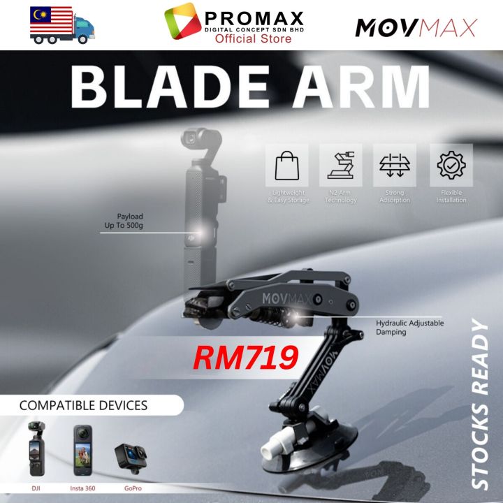 Movmax Blade Arm For DJI Pocket 3, DJI OSMO Action 4, GoPro HERO12