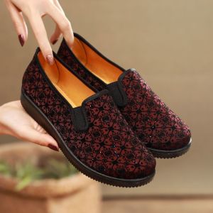 [Free Shipping] Womens Canvas Shoes Grandma Shoes Middle-Aged and Elderly Womens Shoes Spring and Autumn Styles Non-Slip Soft-Soled Canvas Shoes for Older Women Mens Style.