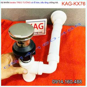 Xả lavabo KAG-KX76 nhấn chậu sứ Treo TƯỜNG ERO bầu xả chống hôi thoát nước nhanh có lỗ xả tràn