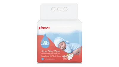 Pigeon Aqua Baby Wipes 70 Sheets 100% Pure Water 6In1