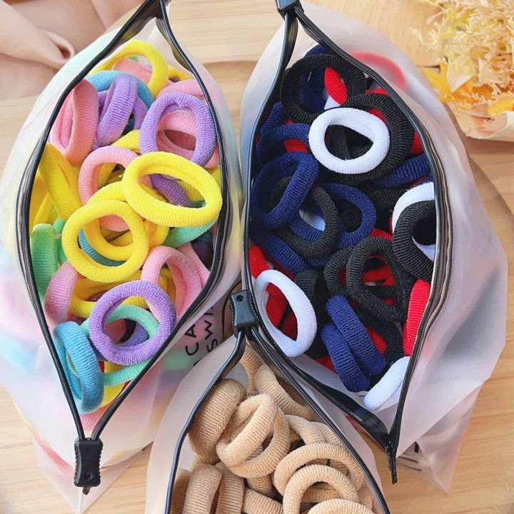 50 Cái/bộ Dây Buộc Tóc Cơ Bản Cho Nữ Băng Đô Co Giãn Màu Trơn Đơn Giản ...
