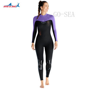 Dive Sail 3MM Warm Wetsuit Womens Thick One-piece Long Sleeve Diving Suit Large Size Surf Snorkeling Winter Swimsuit Equipment