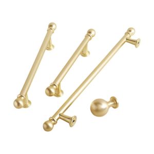 NUBE Zinc Alloy Drawer Handles Cabinet Knobs Gold Finish Furniture Handles European Style Pulls Cupboard Handles Kitchen Cabinet