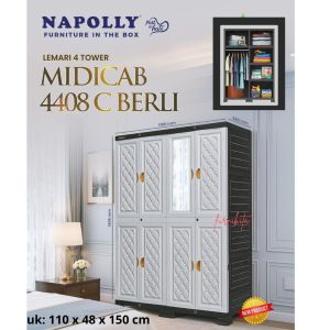 LEMARI PLASTIK NAPOLLY MIDICAB CABINET GANTUNG + CERMIN DRAWER + 4 TOWER [NAPBOX]