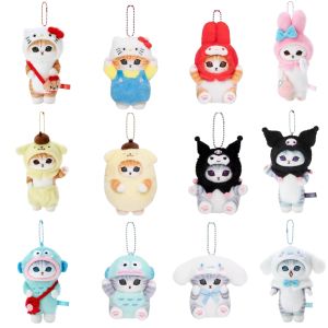 Sweet Mofusand Plush Keychain My Melody Cosplay Fuzzy Bag Charm Pompompurin Kitten Stuffed Decoration Girly Gifts Cinnamoroll2026