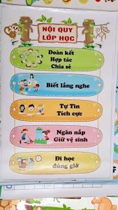 Decal dán tường Nội quy lớp học Tiếng Việt Khổ 60cm x 90cm TRANG TRÍ lớp học thêm sinh động