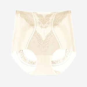 High Waist Shaping Ice Silk Underwear Seamless Tummy Control Hip Lifting Body Shaper Naked Feeling Solid Color Triangle Panties