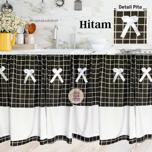 Gorden kolong dapur Kotak Pita (Free tali + paku / hook tempel 2 pcs)