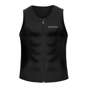 Dresslily Shapewear for Men Plus Size Gym Workout Weightlifting Exercise Compression Vest to Build Abs Zipper Convenience