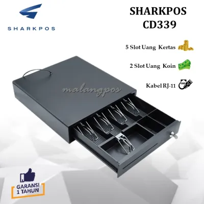 Cash Drawer Mini Sharkpos CD339 Box Laci Uang Kasir Mini 37x33 CD-339 5K2C Support RJ11
