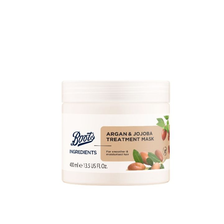 Boots Ingredients Argan & Jojoba Treatment Mask 400Ml  บู๊ทส์ อินกรีเดียนส์ อาร์แกน แอนด์ โจโจบา ทรีทเมนท์ มาส์ก 400มล.