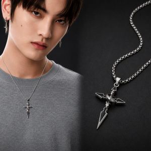 Vintage Cross Pendant Necklace for Men Punk Chain Fashion Versatile Metal Jewelry Gift PH