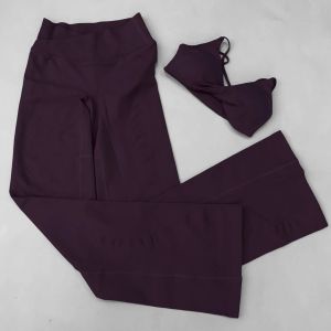 VEQKING Seamless 2pcs Women Yoga Sets Twist Front Vision Sport Bras V Waist Hip Lift Gym Flares Pants Scrunch Butt Workout Suits2026