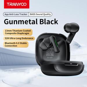 【แอพพลิเคชันอัจฉริยะ】TRANYOO T-M01 TWS หูฟังบลูทูธ รุ่นใหม่ปี 2025 มาพร้อมแอพควบคุมอัจฉริยะ รองรับการติดตามและฟังก์ชันป้องกันการสูญหาย ภายในติดตั้งชิปบลูทูธ 6.0 คุณภาพเสียงชัดเจน แบตเตอรี่ใช้งานยาวนาน รองรับ Android iOS iPad