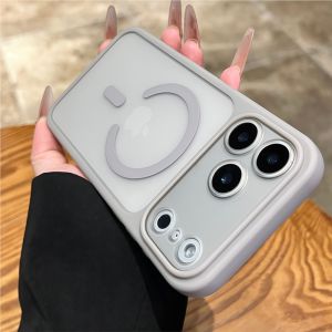 Detachable Camera Protection Matte Clear For Magsafe Case for iPhone Air 17 16 15 14 13 Pro Max Shockproof Bumper Magnetic Cover
