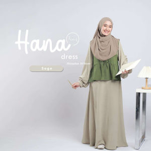 DRESS MUSLIMAH KEKINIAN // GAMIS KEKINIAN // FHASION WANITA MUSLIM // GAMIS SYARI VIRAL // HANA DRESS 2 IN 1