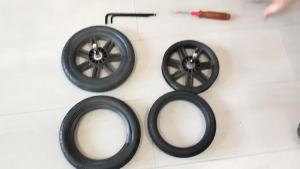 Custom Rear Tire For Triv Buggy Back Wheel All Terrain Tyre Cover PU Tubeless With Tread Replacement Baby Stroller Accessories