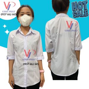 Áo Sơ Mi Trắng Tay Lỡ Đồng Phục Nữ Sinh Vải Kate Silk Mượt Mà