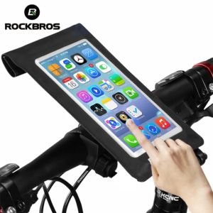 ROCKBROS Chống nước cho xe đạp Túi đựng điện thoại 360 ° có thể điều chỉnh xoay màn hình cảm ứng CP chủ cho MTB xe đạp đường trường 6inch ổn định phía trước điện thoại di động Trường hợp túi