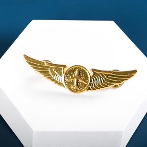 Pin Bros Wing Pilot Emas Pin Lapel Pesawat Pilot Polos