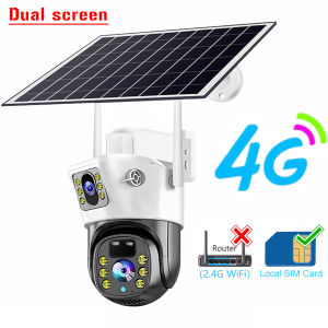 TECHZONE 4G/WIFI Solar Camera 6K 12MP HD Color Night Vision WiFi Solar CCTV Video IP CCTV Surveillance Cameras Outdoor PIR Smart Home Monitor