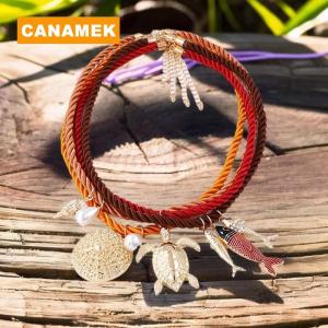 【CANAMEK】 4Pcs set Ocean Elements Sea Turtle Fish-shaped Pendant Necklaces For Women Fashion Holiday Party Jewelry Gifts
