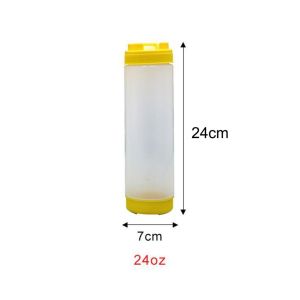 CASUALTY FASTEN20EN6 16oz 20oz 24oz Sauce Bottles Double Head Big Capacity Squeeze Bottles Kitchen Tools Plastic Tomato Catchup Dispenser Picnic Cooker