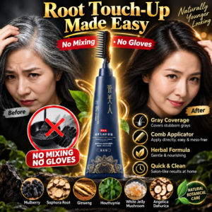 Herbal Hair Dye Comb Hair Colouring Brush Root Touch Up Applicator No Mixing Needed No Gloves Required Natural Plant Extract Easy One Step