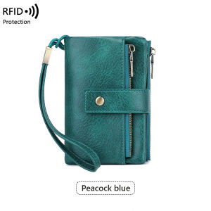 RFID Wallet Leather Wallet Women / RFID Blocking Card Holder / Zipper Coin Pocket Purse / Daily Travel Work Shopping / Women Ladies