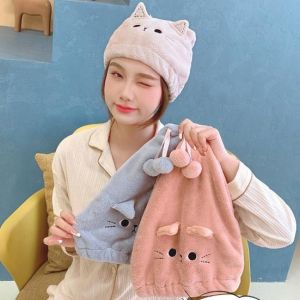 Khăn Gội Đầu Tai Mèo | Khăn Quấn Tóc Cute Hàn Quốc | Microfiber Siêu Thấm Nhanh Khô | Mũ Trùm Tóc Spa