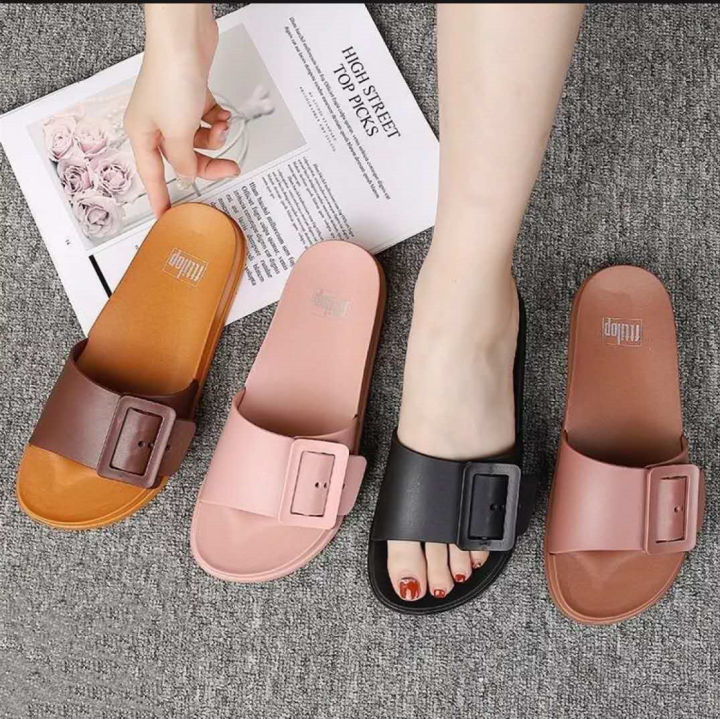 2020 FTTILOP NEW ARRIVAL fashion two strap slippers for women flat